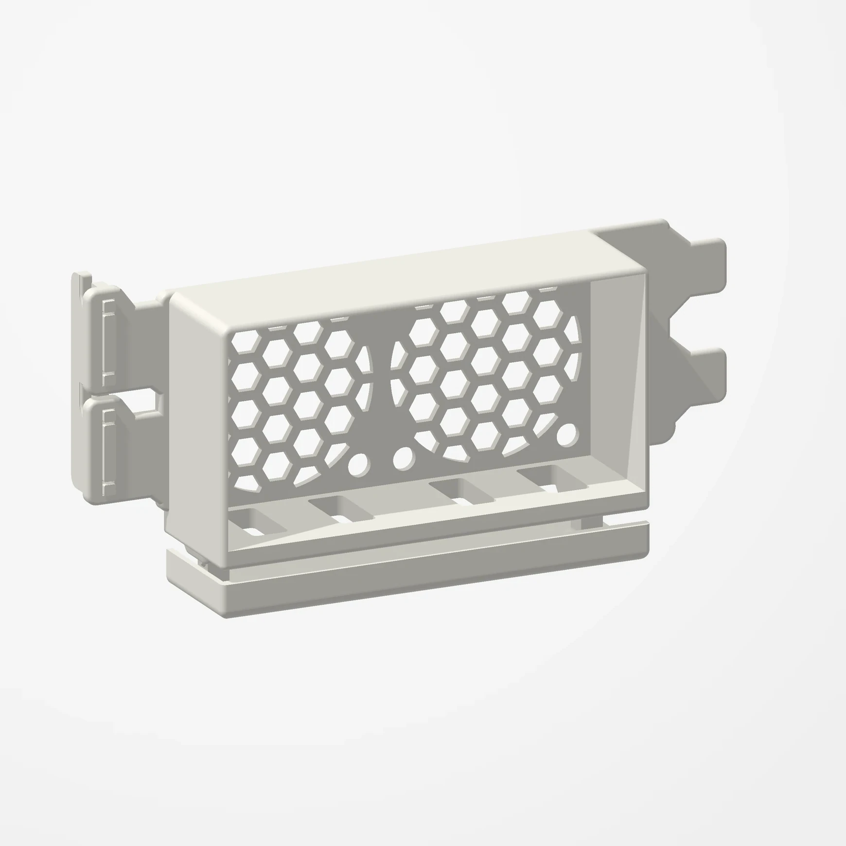 Dual 40 mm PCIe Fan Mount: Assembled mount